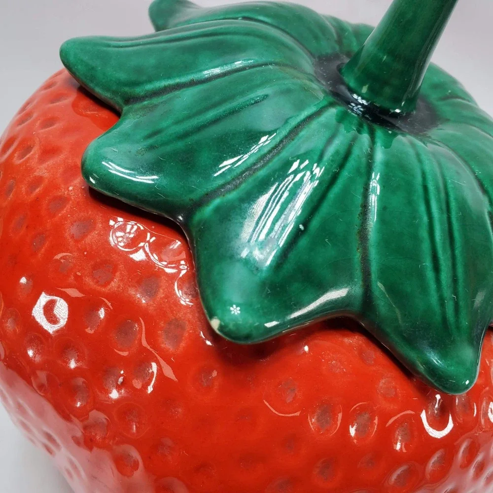 Marcia of California Strawberry Cookie Jar Red Vintage MCM Ceramic‎ USA